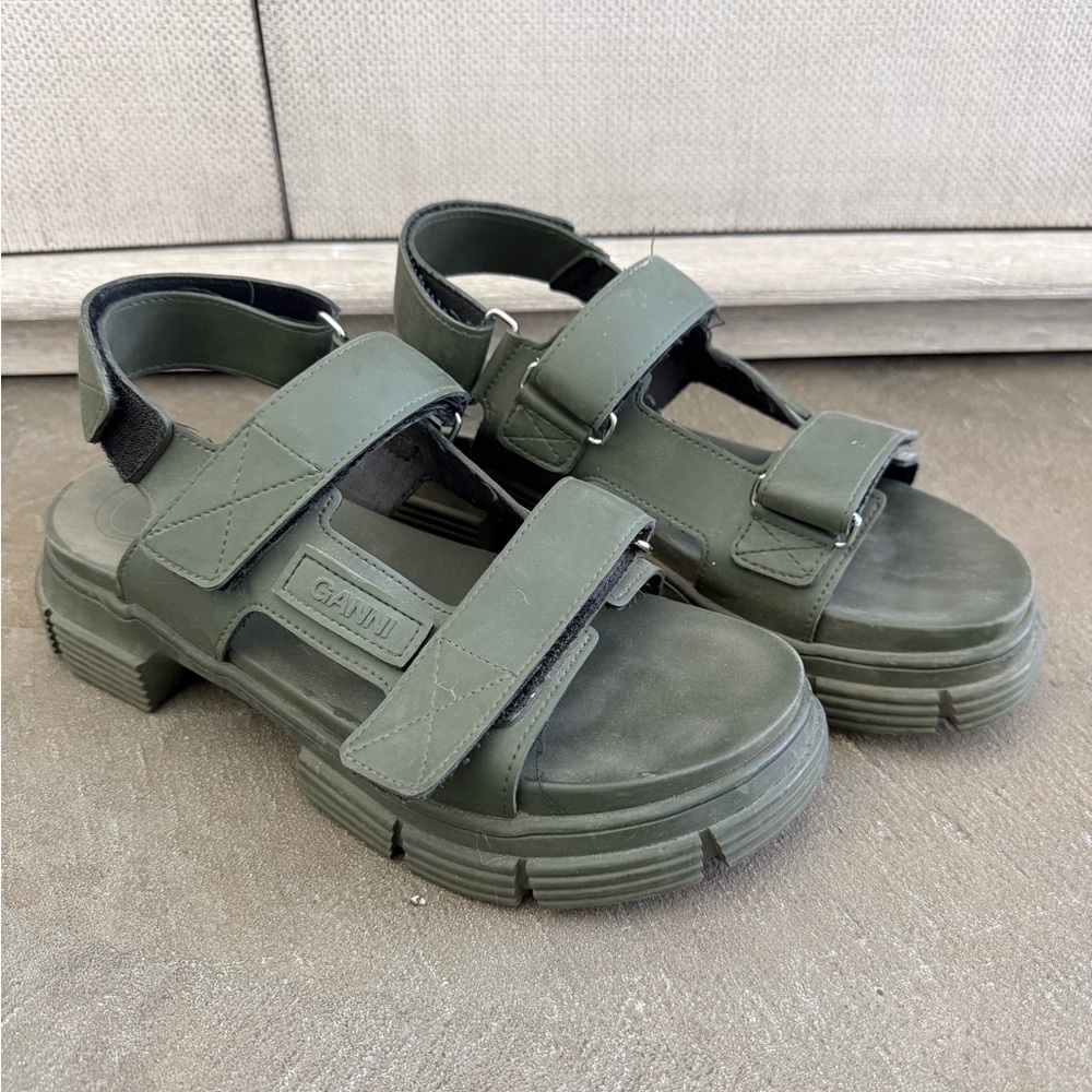 Ganni Women's Green Sandals